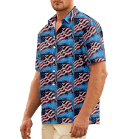 4. jula muška havajska majica USA Nacionalna zastava Košulja Grafički 3D košulja plus Veličina dnevnog odmora kratkih rukava od ispisa odjeće u ulici Pretjerano
