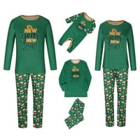 Lenago Family Božić Pidžamas Božićna moda WOMOMMY TOP + hlače Porodična podudaranje pidžama je postavio