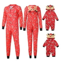 Porodica Sehao Usklađivanje božićne pidžame Muške pidžame Jesen Zimska s kapuljača za spavanje za tatu noćna odjeća za odmor Obiteljska odjeća crvena l