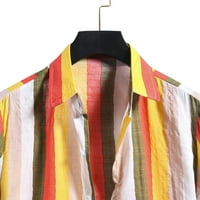 Muške haljine majice Muška modna pamučna posteljina traka tiska na majicu s kratkim rukavima