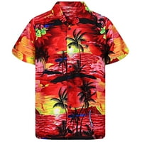Klasična retro majica TOP modni muški casual gumb Havaji Print Beach Short rukava Brza suha vrhunska