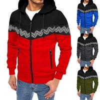 Outfmvch duksevi za muškarce Polka Dot Three-Diional krivulja sa zatvaračem duksera s kapuljačom džemper ženske vrhove crvene boje