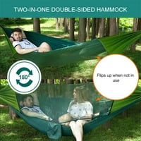 Kamping Hammock s komarcem - lagana prijenosna hammock, najlonska padobranska hammock sa mrežom Bug, putničku osobu sa trakama drveća