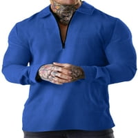 Muška puna boja Polo majica sa zatvaračem za bluze rever na vratu Ležerne prilike za majicu TEE Khaki