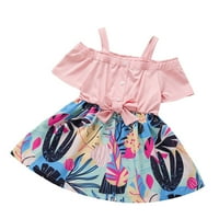 Dječja odjeća za djevojke Dječje djece Dječje djevojke s kratkim rukavima cvjetna suknja princeza bowknot