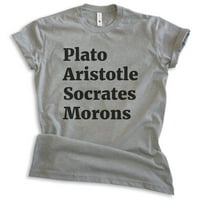 Majica Plato Aristotel Sokrats, Unise ženska muska košulja, košulja filma, pop kulturna majica, tamno Heather Grey, XX-Veliki