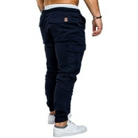 Muške teretne hlače opuštene fit crnka muške vodootporne hlače Čvrste pantalone za muškarce Classic Fit Movy XXL
