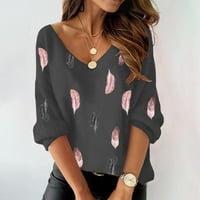 Majice za žene V izrez dugih rukava tinejdžerke Jesenski proljetni puloverShirt labave ležerne bluze