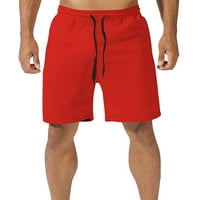 Muški casual Brze suhe kratke hlače Čvrsto štampanje Brzo sušenje Active odjeća Crveni XXXL