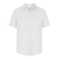 Muške casual posteljine majice s kratkim rukavima dole na havajskim stilu pamučne majice na vrhu majica
