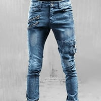 Muške pantalone Ležerne prilike ravne srednje klapene Slim Fit Ripped Jeans House Spavaća soba