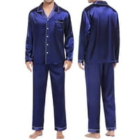 Pidžama za žene mekani udobni muški casual pidžama dugih rukava bluza s dugim rukavima svilena satena