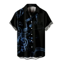 Košulje za muškarce Grafički tes Plaža Seaside Retro Rock Style 3D digitalni tisak kopče Pocket Rever Majica kratkih rukava Down majica