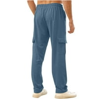 Vivianyo HD hlače za muškarce muškarci Čvrsti casual džepovi na otvorenom ravno tipovi fitness hlače