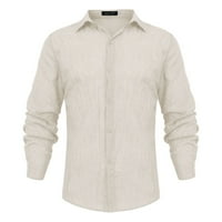 Corashan Muške majice, muško proljeće i jesenska labava ležerna pamučna majica s dugim rukavima majica Top Button bluza, majice za muškarce