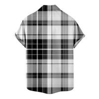 Golf košulje za muškarce Muškarci Ležerne tipke Tisak sa džepom Odgoda kratkih rukava majica s majicom za bluze za muškarce, siva, XL
