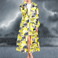 Ženska oluja otporna na jesen i zimski kaput za kišni kaput za kišu za odrasle sa kapuljačom s kapuljačom sa džepom vjetrootporna jakna s kapuljačom