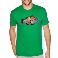 Xtrafly Odjeća Muškarci za muškarce Neon Clownfish Tie Dye Fish Sea Beach CrewNeck Majica