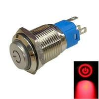 Prekidač gumba Leke Metal s napajanjem LED 12-24V Momentalni prekidač gumba IP66