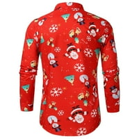 Nova muška košulja modna muška jesenski zimski povremeni božićni tiskani majica s dugim rukavima