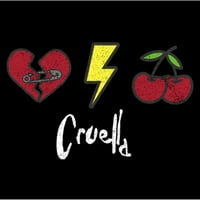 Muške Cruella zakrpe Logo Dukserica Crna Velika