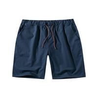 Capreze muške kratke hlače visoke struk dno elastične struke Ljetne kratke hlače Classic Fit Beachwewward, čvrsta boja Mini pantalone tamno siva s