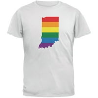 Indiana LGBT Gay Pride Rainbow bijela odrasla majica - mala