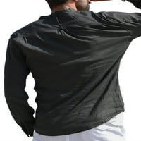 LICUPIEE muške posteljine pamučne dugih rukava Henley majica Yoga vrhovi Ležerne bluza za majicu