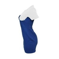 Bigersell Ženska haljina Ženska Ležerna s visokim elastičnim decemnom skrivenim patentnim zatvaračem Lažne dvije haljine ženske haljine žene A-line haljine, stil 18018, bijeli s