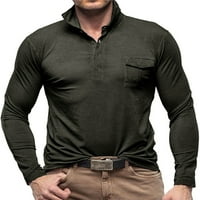 Paille muška bluza od pune boje polo majica dugih rukava Ležerna uredska majica Siva l