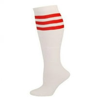 AJS čarape za retro cijevi - bijela s crvenom - koljeno visoko