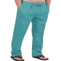 Muške pantalone Solidne hlače u boji crtež dugačke pantske muške opremljene dno plaže zeleni xs