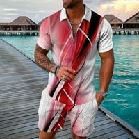 Puawkoer muški 3D kratkih rukava kratkih rukava plaža Tropska havajska karoserija Sportski kratke hlače odijelo Sportski odijelo Troiko ime Osjećaj za muškarce