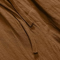 Senuca muns pamučna posteljina casual hotcos plus size plaža udobna bermuda kratke hlače srednje dužine pete hlače