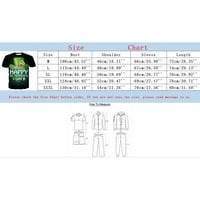 Muški modni casual festival 3D digitalni ispis okrugli vrat Pulover kratkih rukava TOP TOP teške pamučne majice za muškarce Green M