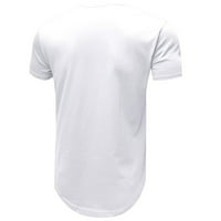 Luiyenes t okrugli casual sportovi Fit pamuk ljetna proljetna košulja Boja čvrstog vitkih muških majica