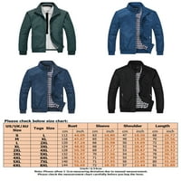 Capreze Muški patentni patentni jakni za bejzbol jakne Muške ležerne prilike pune boje Withbreaker Proljeće dugih rukava sa džepovima Vojska zelena 2xl