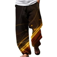 Miluxas muns plus veličine hlače za čišćenje muškaraca Ljetni tisak elastičnih struka ravne pantalone