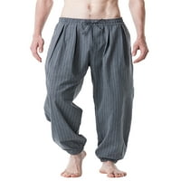 Prednjeg swwalk muške hlače široke dno noge elastične pantalone za struk Ljeto ugrađene pantne crtež
