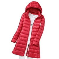 Ženska zimska jakna dugačka tanka fit s kapuljačom topla jakna pogodna za prijatelje koji sakupljaju