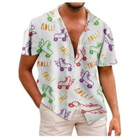 Havajska muška majica modna plaža za odmor majica Labavi gumb s kratkim rukavima, casual ulična ljepše majica za muškarce nove