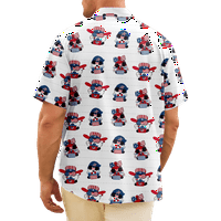 Četvrta jula Muška havajska košulja kratkih rukava, jula Četvrti prednji gumbi za džep za prsa Ležerne prilike