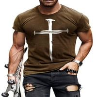 Avamo Muška ljetna osnovna majica Casual Slim Fit Cross Print Tops Crew Neck Tunic Tunic