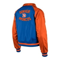 Ženski novi Era Royal Denver Broncos treneri Raglan puna jakna