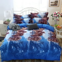 Priroda Odrastao mekan 3D vuk Twin Queen King Bed Quilt Duvet Poklopac jastuka Spavaća soba Posteljina