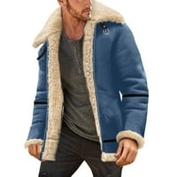 Muška jakna za teret jesen i zima plus veličine kaput rever ovratnik dugih rukava podstavljena koža