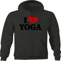 Love Yoga Namaste Zen Srce FIT Zdrave grafičke dukseve Xlarge tamno siva