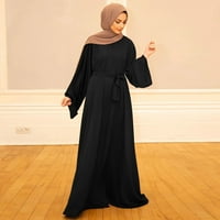 Haljine za žene Ležerne prilike od punog bljeskalica Abaya Arap Kaftan ženski jesen modni crni m