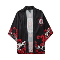 Yubnlvae kaputi za muškarce Point Cloak bluze rukavi Ženske moći muške ljeto pet i jacke japanske kimono muškarci majice crne boje