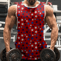 4. jula grafički mišićni majica bez rukava Crveni plavi zvijezde Eagle USA zastava koja odgovara porodičnom cisterni vrh